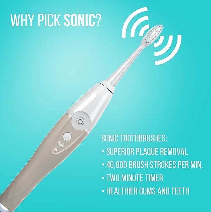 TAO Clean UV Sanitizing Sonic Toothbrush and Cleaning Station Electric Toothbrush Dual Speed Setting Sandstone