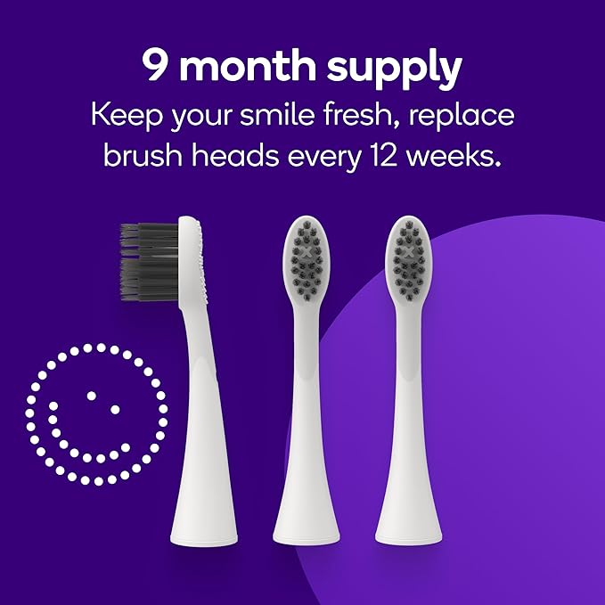 BURST Genuine Replacement Heads for Original Sonic Electric Toothbrush (White/3 Pack) | Ultra Soft Bristles for a Deep Clean | Stain &amp Plaque Removal