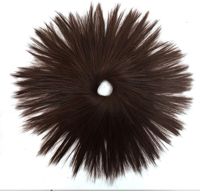 HIHELO Short Ponytail Extensions Synthetic Straight Hair Hair Bun with Elastic Band Hair Accessories Women Wig Hair Bun (Color : D)