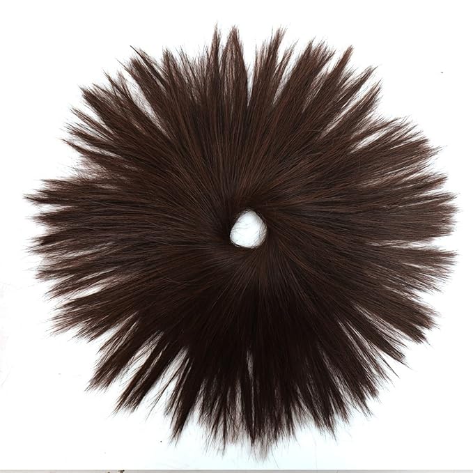 Hair Buns Hair Piece Short Ponytail Extensions Synthetic Straight Hair Hair Bun with Elastic Band Hair Accessories Women Wig Hair Bun Hair Accessories For Girls ( Color : D )