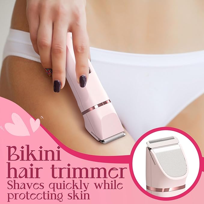 Bikini Trimmer for Women - Painless Electric Razors for Silk SkinCordless Body Shaver for TripReplaceable Lady Facial Razor IPX7 Waterproof&ampEasy Cleaning Stocking Stuffers Christmas Gifts