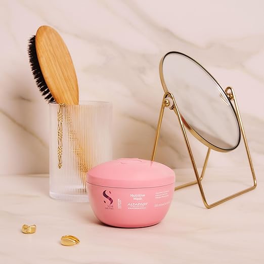 Alfaparf Milano Semi Di Lino Moisture Nutritive Mask for Dry Hair - Safe on Color Treated Hair - Sulfate Paraben and Paraffin Free - Professional Salon Quality
