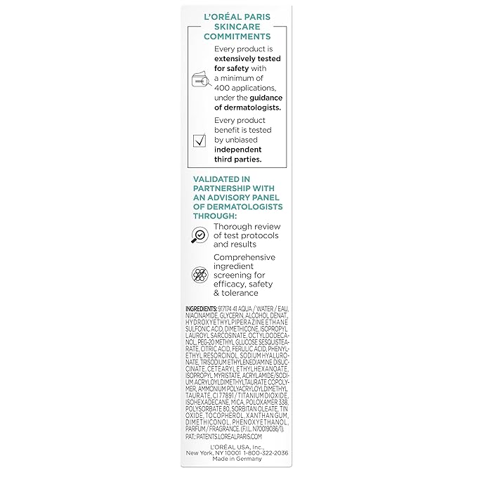 L?™Or?al Paris Bright Reveal 12% [Niacinamide + Amino Sulfonic + Ferulic] Dark Spot Serum 1oz + Moisturizer Sample