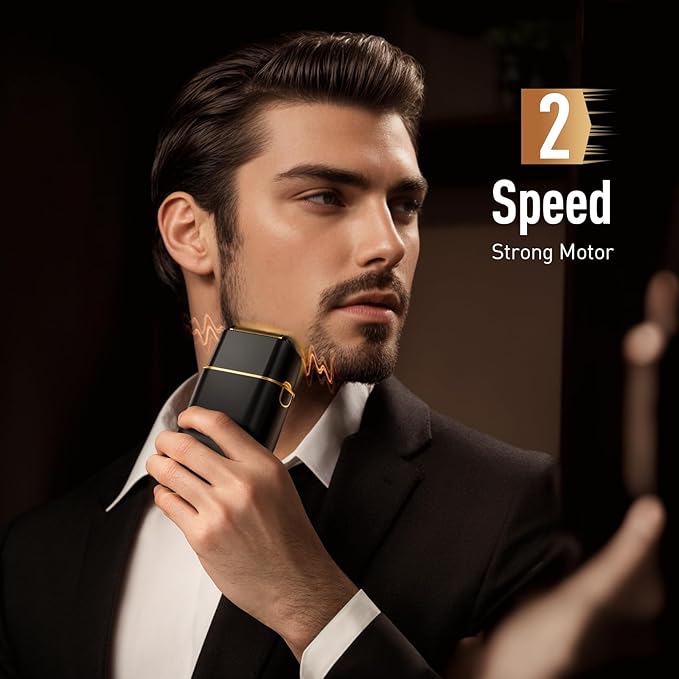Professional Foil Shaver for Men: Cordless Electric Razor with High-Speed Dual Blades Rechargeable USB-C IPX6 Waterproof &amp Travel-Friendly/Home Use