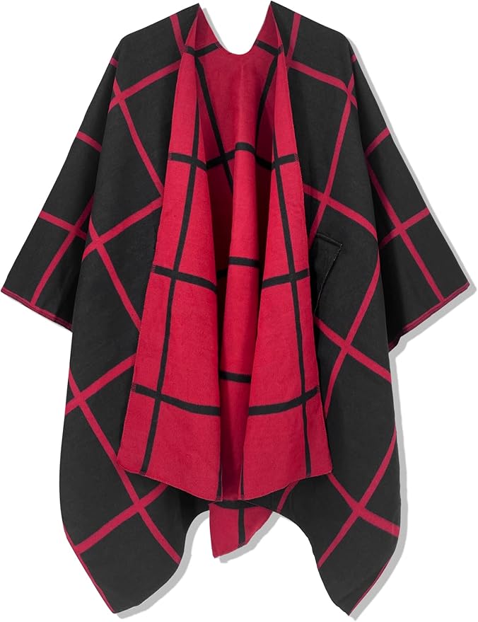Moss Rose Women's Shawl Wrap Poncho Ruana Cape Open Front Cardigan Shawls for Fall Winter