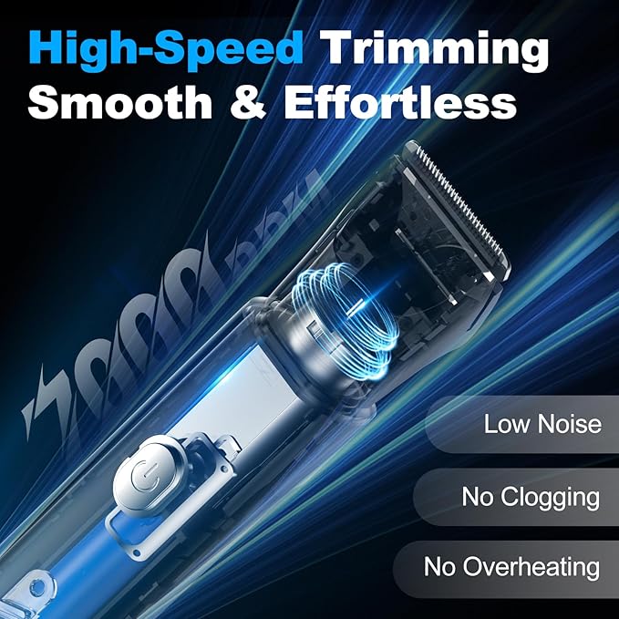 Electric Razor for Men: Manscape Body Trimmer for Mens Gifts Electric shavers IPX7 Waterproof USB-RechargeableReplaceable Blade Blue