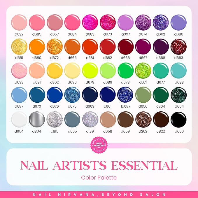 Beetles Gel Liner Nail Art Polish Set 50 Colors Reflective Gold Glitter Green Pink Red Blue Silver Gel Nail Polish Soak Off UV Built Thin Brush in Bottle Nails Design Rainbow Gift for Women