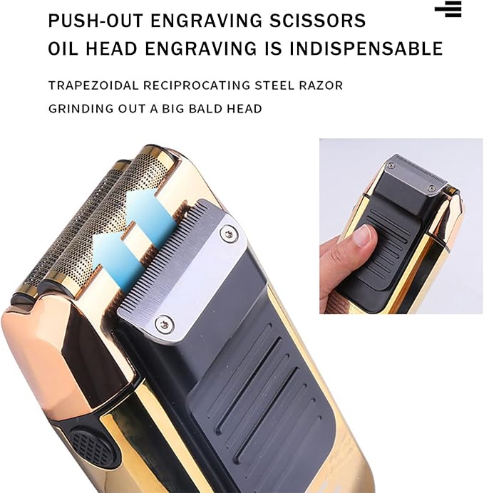 KEMEI Electric Razors for Men LCD Display Cordless Men's Razors USB Rechargeable with Pop-up Beard Trimmer Best Worldwide Travel Gift Model KM 2028 Gold