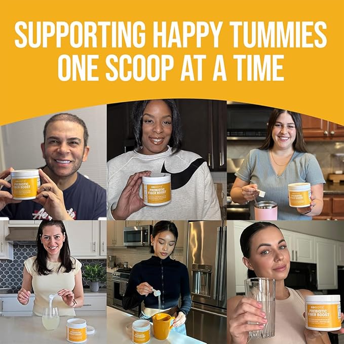 GOBIOTIX Fiber Supplement Powder with Prebiotics for Digestive Health and GLP-1 Support Soluble Fiber for Gut Health &amp Debloat Keto Vegan Gluten &amp Sugar Free 35 Servings (3 Pack)