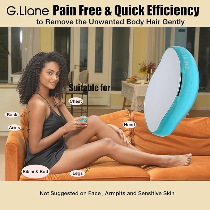 Crystal Hair EraserUpgraded Painless Crystal Hair RemoverEffective Nano Glass Hair Removal Device and Skin ExfoliationBody Epilator for Women and Men(Aqua)