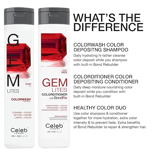 Celeb Luxury Colorwash Color Depositing Shampoo - Color Refresher Vegan Hair Dye Bondfix Bond Rebuilder Viral and Gem Lites