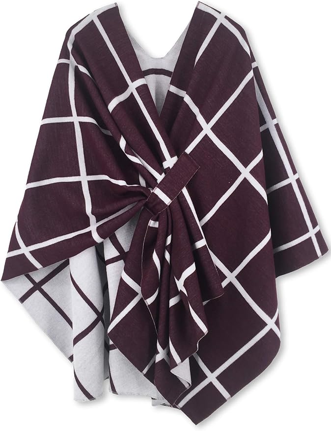 Moss Rose Women's Shawl Wrap Poncho Ruana Cape Open Front Cardigan Shawls for Fall Winter