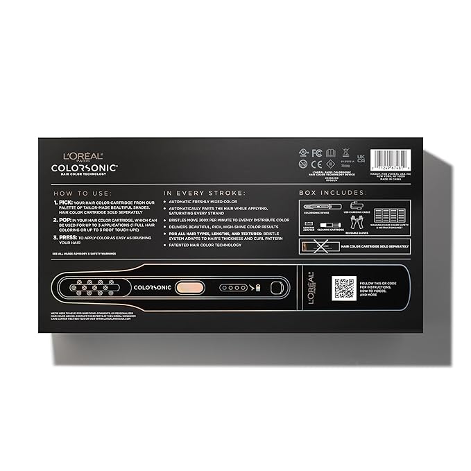 L'Oreal Paris Colorsonic Permanent Hair Dye Coloring Device for Root Touch Up All Over Color and Gray Coverage Mistake-Free Application (Hair Color Cartridge Sold Separately)