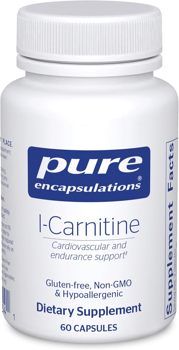 Pure Encapsulations L-Carnitine | Hypoallergenic Supplement for Cardiovascular and Endurance Support | 60 Capsules