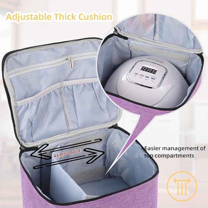 Travel Nail Polish Organizer Holds 30 Bottles (15ml) Double-layer Nail Polish Carrying Case Large Capacity Portable Storage Bag for Nail Varnish and Manicure Set