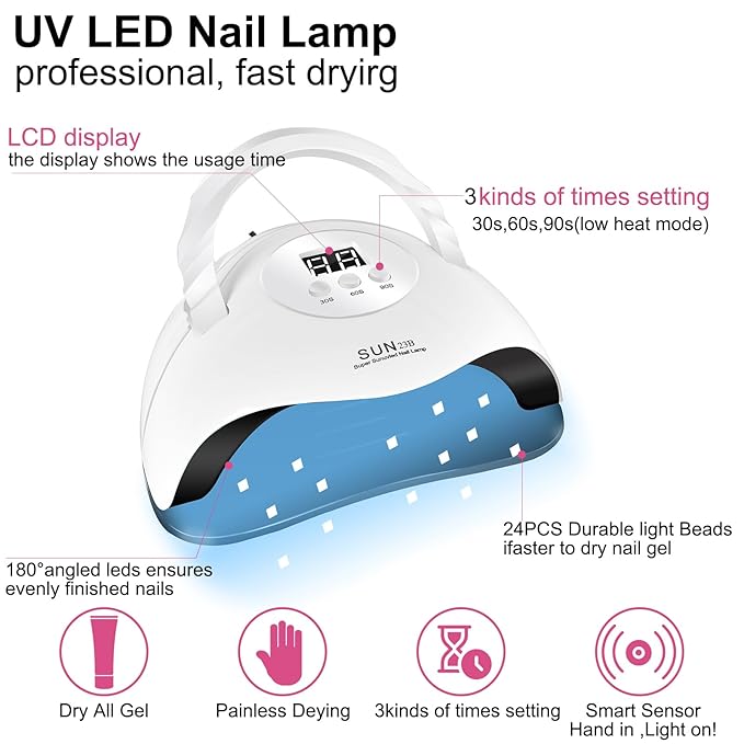 Nail Polish Kit with UV Light 25 Colors Gel Polish Starter Kit