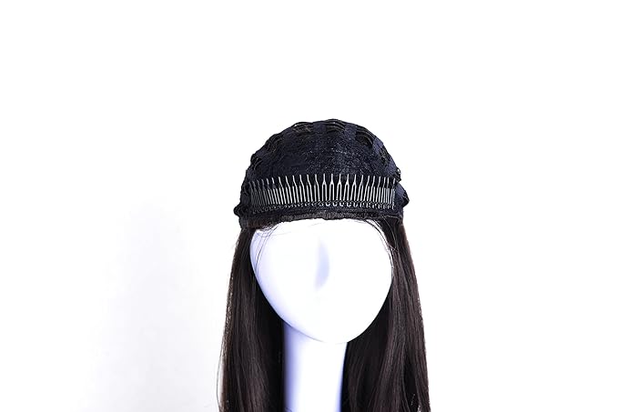 Onedor 22 Semi Curly Hair Women Ladies 3/4 Half Wig Premium Japanese Synthetic fibers Wigs with Secured Mesh Head Cap (R4)