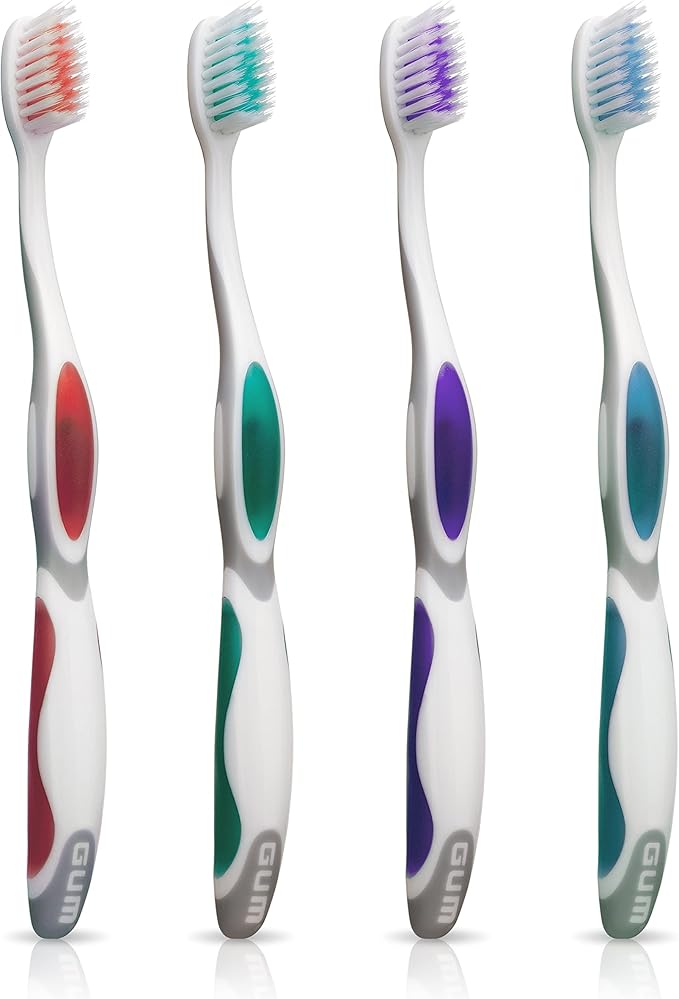 GUM Summit+ Soft Toothbrush Ultra Fine Tapered Bristles for More Effective Plaque Removal Extra Soft Toothbrushes for Adults 12 Count