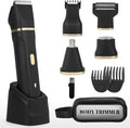 Electric Bikini Trimmer for Women - 5 in 1 Rechargeable Electric Razors for Women IPX7 Waterproof Pubic Hair Trimmer Painless Womens Body Shaver Facial Razor &amp Nose Hair Shaver Black