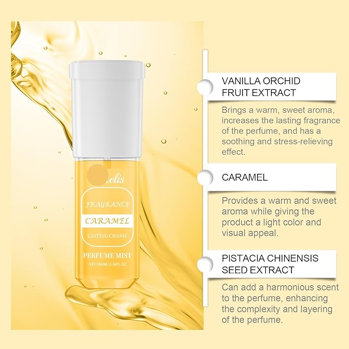 Exquisite Caramel Scented Perfume Spray - Long-lasting Fresh &amp Natural Fragrance(3PCS)