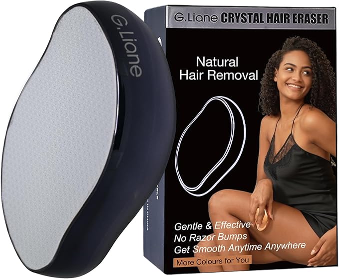 Crystal Hair EraserUpgraded Painless Crystal Hair RemoverEffective Nano Glass Hair Removal Device and Skin ExfoliationBody Epilator for Women and Men(Black)