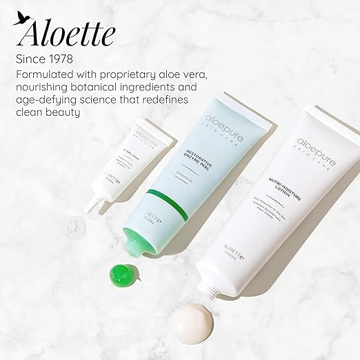 Aloette Face Peel Gel Restorative Enzyme Peel (2 Oz) - Face Peeling Exfoliating Gel for Hydrated Skin - Aloe Vera Facial Peel &amp Deep Cleansing Face Mask For All Skin Types - Glycolic Acid Alterna