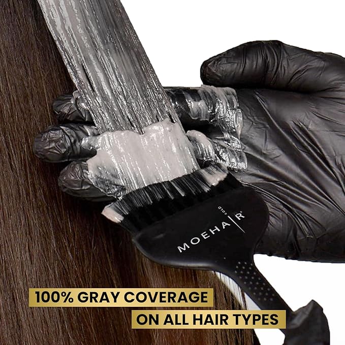 MOEHAIR Hair Coloring Kit | 9N Permanent Hair Color (Very Light Blonde) 20 Volume Developer 6% Coloring Brush Gloves &amp Mixing Bowl | Keratin Infused Color | Gray Coverage | Adds Shines &amp So