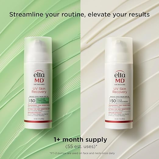 EltaMD UV Skin Recovery Face Sunscreen with Zinc Oxide All Mineral Safe for Sensitive Skin SPF 50