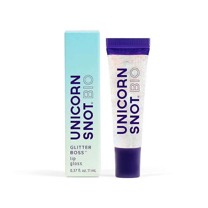 UNICORN SNOT Plant-Based Glitter Lip Gloss | Sparkly &amp Shimmer Lips for Christmas Glitter Makeup | Stocking Stuffers for Holiday Gift | Vegan &amp Cruelty Free 0.37 fl oz (BIO Galaxy)