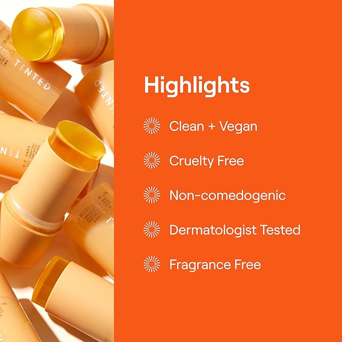 Live Tinted Hueguard Invisible Sunscreen Stick SPF 50: Waterproof Sweatproof Body and Face Sun screen Stick Roll On Sun Screen No White Cast &amp Hydrating Tinted Sunscreen Reef Friendly 0.77oz