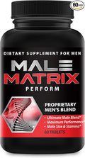 Male Matrix XL- Enlargement Pills for Men- Amplify Male Size- Extend in Length Engorge in Girth- Boost Up to 3 Inches in 90 Days- Stamina Multiplier- 60 Tablets