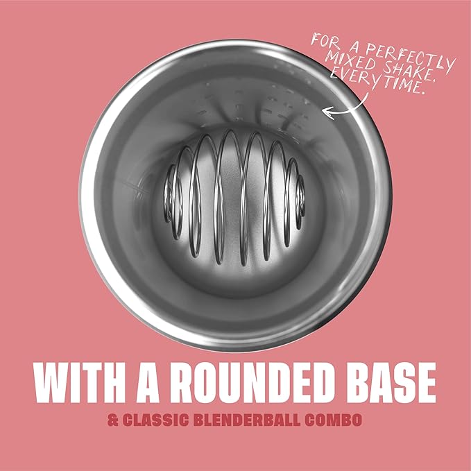 BlenderBottle Sport Insulated Stainless Steel Shaker Bottle with Wire Whisk 24-Ounce Pink ? Protein Shakes &amp Hydration for Athletes &amp Fitness Enthusiasts Easy Mixing Keeps Drinks Cold Loc