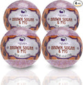 Nature's Beauty Brown Sugar &amp Fig Bath Bomb Multi-Pack - Natural Hand Crafted Non-Staining Luxury Fizzy Spa Bomb Moisturize Dry Skin Made w/Orange Extract + Coconut Oil 4.6 oz (4 Pack)