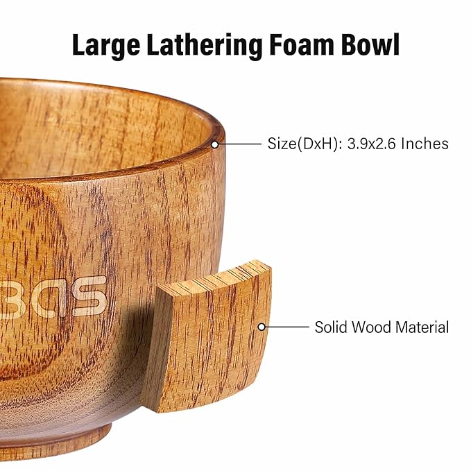 Anbbas Badger Hair Shaving Brush with Wood HandleLarge Soap BowlStainless Steel Shaving Stand and 3.5 oz Natural Shaving Soap Puck Refill for Men