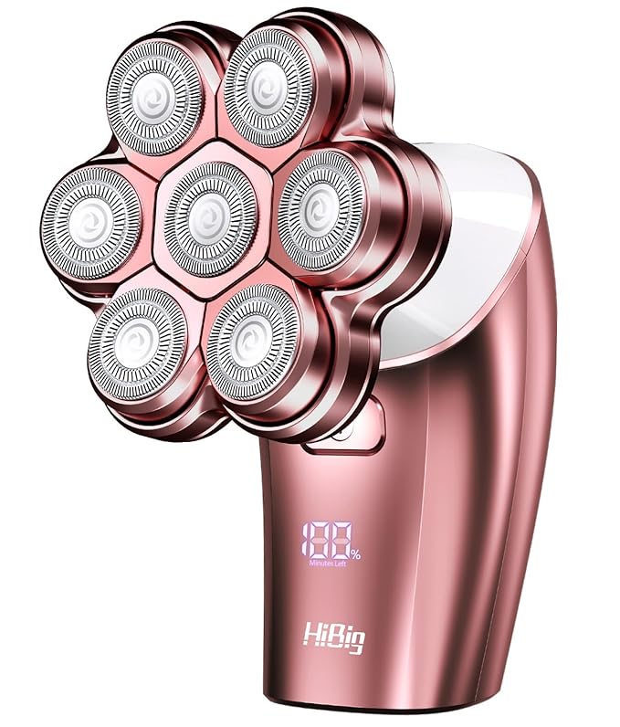 Electric Razors for Women Legs: 5-in-1 Rechargeable Body Shaver 7D Wet &amp Dry Body Trimmer IPX7 Waterproof Lady Hair Remover for Face Underarms Pubic Matte Pink