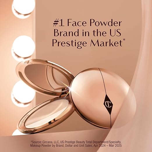 Charlotte Tilbury Airbrush Flawless Finish Setting Powder - Pore-Blurring Pressed Powder for Face Makeup to Minimize Shine with a Soft-Focus Finish