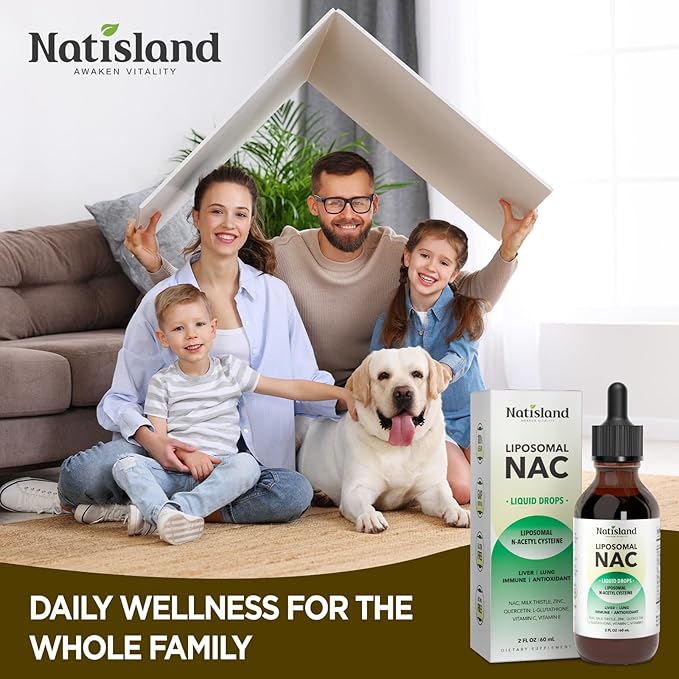Liposomal Liquid NAC Drops NAC Supplement N-Acetyl Cysteine NAC 600 mg with Milk Thistle &amp Quercetin for Adults &amp Kids Liver &amp Lung Support Immune &amp Antioxidant Skin &amp Cellula
