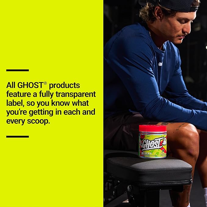 GHOST BCAA Powder Amino Acids Supplement Pineapple - 30 Servings - Sugar-Free Intra Post &amp Pre Workout Amino Powder &amp Recovery Drink 7G BCAA