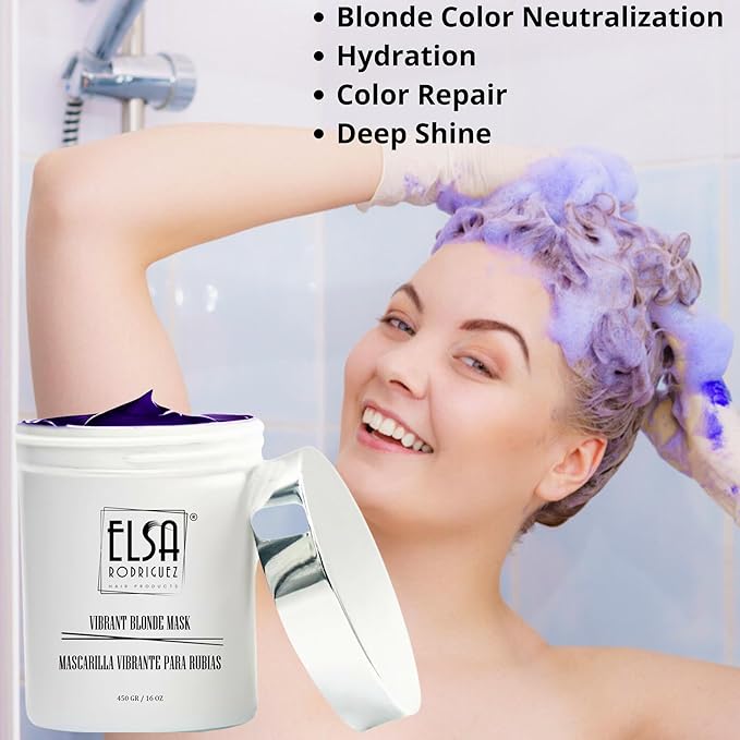 Vibrant Blonde masks hair hair toner for blonde purple hair mask hydrating mask hair toning gloss color treated hair mask treatment highlights hair blonde16 Oz (450 ml)