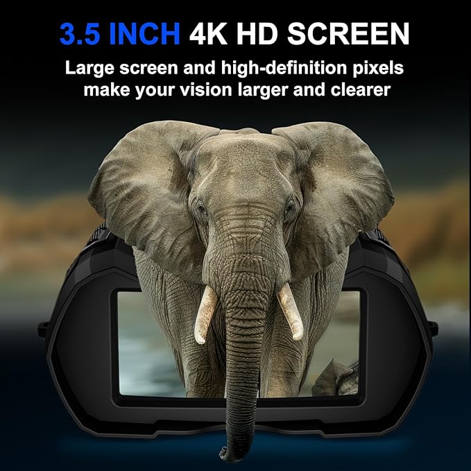 Night Vision Goggles4K Night Vision Binoculars for Adult with 5000mAh Rechargeable Battery16X Digital Zoom3.5 HD Screen and 1000FT Viewing Range32GB TF Card for Photo and VideoIdeal Gift for Men