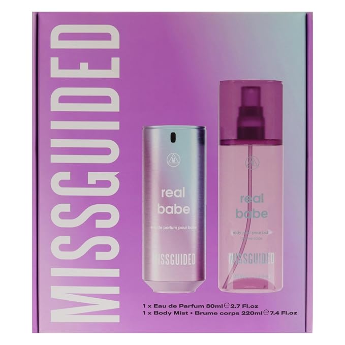 Missguided Real Babe for Women - 2 Pc Gift Set 2.7oz EDP Spray 7.4oz Body Mist