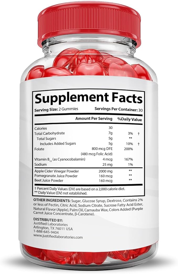 Justified Laboratories (2 Pack Ketosyn Keto ACV Gummies Extreme 2000MG Ketosyn Keto Gummies Apple Cider Vinegar Formulated with Pomegranate Beet Juice Powder B12 Vegan Non GMO 120 Gummys