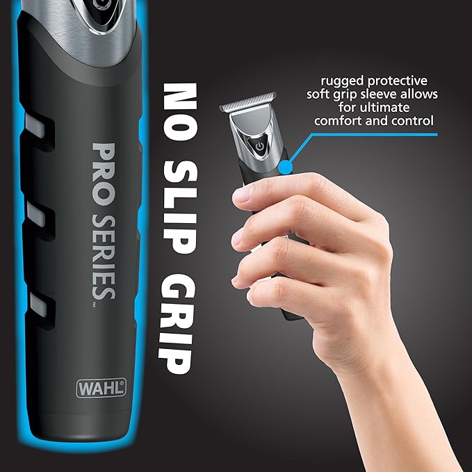 Wahl USA Pro Series Forever BladeTM Stainless Steel Cordless Rechargeable Beard Trimmer for Men with No Slip Grip &amp USB Charge ? Model 3026017