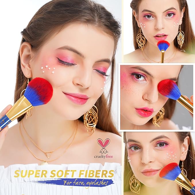 Docolor Makeup Brushes 19Pcs Makeup Brush Set Premium Gift Synthetic Powder Kabuki Foundation Contour Blush Concealer Eye Shadow Blending Liner Make Up Brush Kit Ancient Egyptian Series