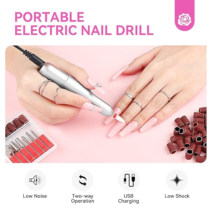 SAVILAND Acrylic Nail Kit with Drill and U V Light ? Clear White Pink Acrylic Powder Black Red White Gel Nail Polish Nail Tools for Nail Art Gel Nails DIY