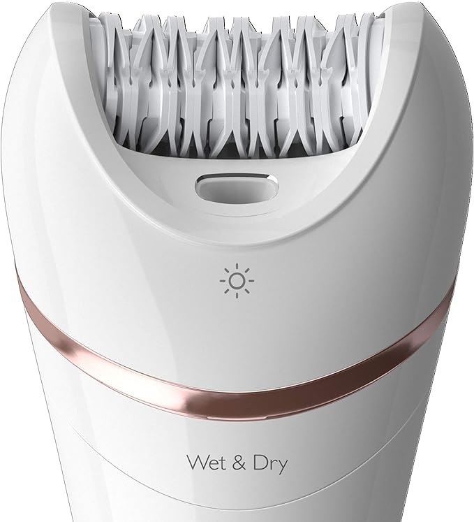 Philips Epilator Series 8000 Wet &amp Dry 3-in-1 with Shaver &amp Trimmer Attachments for Women 8 Accessories Included BRE720/14