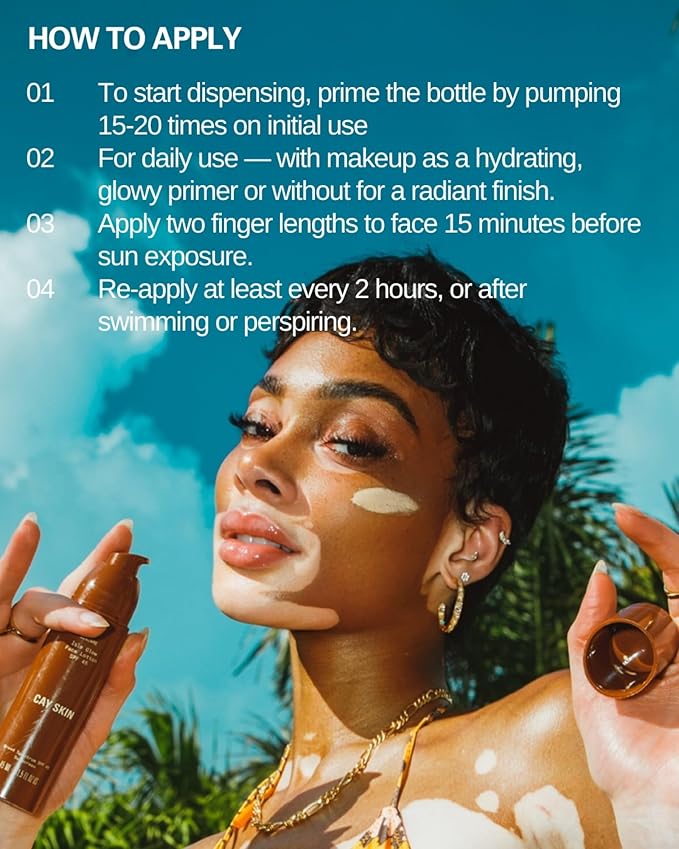 Cay Skin Isle Glow Face Moisturizer SPF 45 ? Illuminating Moisturizer Broad Spectrum Sunscreen + Makeup Primer ? Lightweight Pearlescent Formula with Radiant Finish for All Skin Types ? 2-Pk 1.5 oz