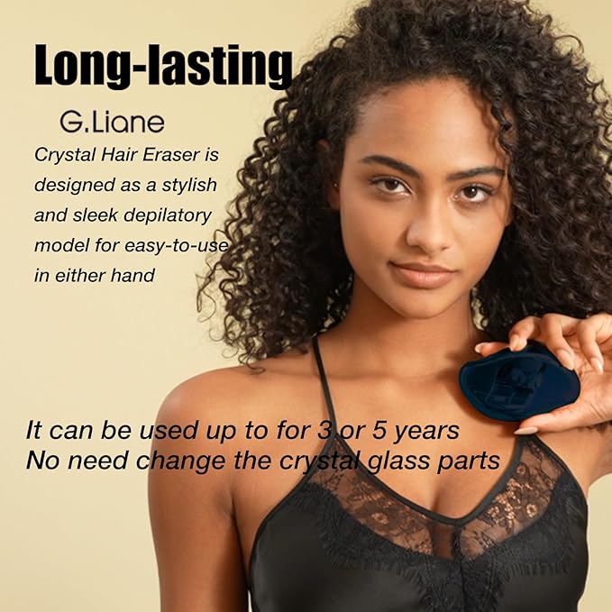 Crystal Hair EraserUpgraded Painless Crystal Hair RemoverEffective Nano Glass Hair Removal Device and Skin ExfoliationBody Epilator for Women and Men(Black)