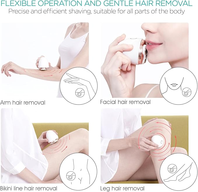 Electric Shaver for Women 3D Floating Blade Rotary Razor Hair Remover for Arms Legs and Underarms Rechargeable Portable and Safe Wet and Dry Use ES300