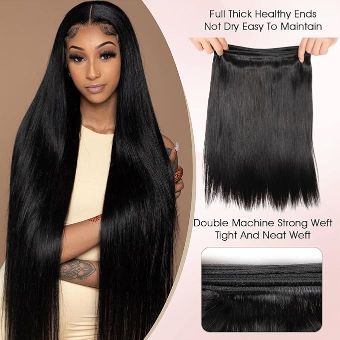 Human Hair BundlesStraight 1 Bundles 18 Inch16A Bundles Human Hair100% Unprocessed Virgin Brazilian Hair Extensions Double Weft Quick Weave Sew In Hair Bundle